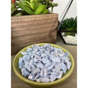 One Small Scoop Blue Lace Agate Chips Tumbled Crystals